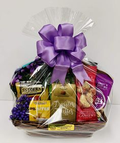 a basket filled with lots of different types of food