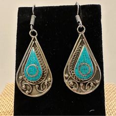 New Without Tags. I Mean - These Are Gorgeous. Earrings Measure 2 1/2”. Tibetan Silver Is Not Sterling Silver. It Is Hypoallergenic- Lead Free. And Is Supposed To Not Tarnish. I Would Not Wear It In Water Just In Case. These Earrings Are Excellent Quality - Well Made. Genuine Stone - Teardrop Turquoise! Really Nice !! ** Artisan Made - Comes From Nepal. Check Out Other Items In My Closet! Over 3,000 Items- Mostly Jewelry ( But Not All)! Bundle For The Best Discount! ( 20% Off For 2 Or More Items Nickel Free Teardrop Earrings For Festival, Nickel-free Teardrop Earrings For Festival, Turquoise Teardrop Earrings For Festival, Blue Teardrop Earrings For Festival, Nickel Free Blue Teardrop Pendant Earrings, Turquoise Teardrop Metal Earrings, Turquoise Teardrop Metal Jewelry, Blue Nickel-free Teardrop Earrings, Nickel-free Blue Teardrop Earrings