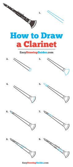 how to draw a clarinet easy drawing guides