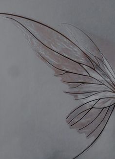 a drawing of a feather on a piece of paper