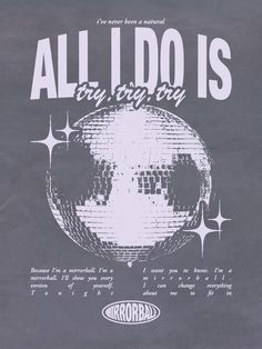 an advertisement for the rock band all i do is, with a disco ball on it