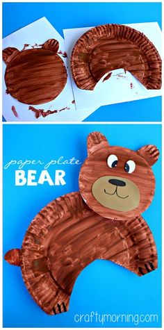 the paper plate bear is made to look like it has been cut out and put on