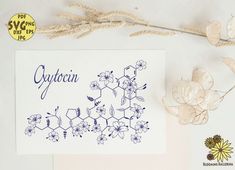 a greeting card with the word glycerin surrounded by flowers