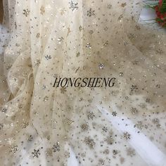 Glitter sequin snowflake lace fabric snowflake floral dot champagne white tulle fabric for girl dress,summer dress,doll dress,backdrop Wide : 150cm（59") Listing is for 1 yard long. It will cut as one piece continue if order more than 1 quantity. Wholesale acceptable ! Pls contact with me to get discount if you want large quantity. There are many versions of completely different quality on the market but with similar style. We only sell the superior quality because you deserve to it. White Tulle Fabric, Fabric Snowflake, Snowflake Dress, Fabric Glitter, Glitter Flowers, Embroidered Lace Fabric, Flower Soft, Party Kleidung, Embroidered Wedding