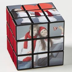 a rubik cube with pictures of people on it