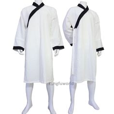 Shaolin Monk Wudang Taoist Robe Tai Chi Suit Martial arts Wing Chun Uniforms #kungfuworld Traditional White Kimono For Ceremonies, Shaolin Monks, Wing Chun, South Bank, Tai Chi, Kung Fu, Martial Arts