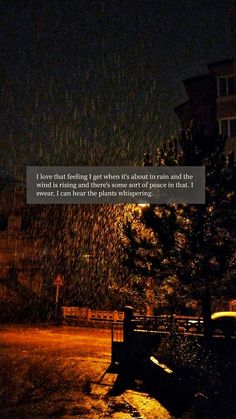 the rain is falling down and there is a quote on it