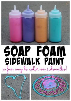 soap foam sidewalk paint is fun and easy to make