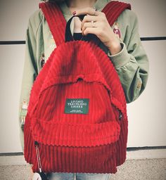 SCHOOL Casual Winter Backpack, Casual Red Bags, Casual Red Bags For Winter, Casual Red Winter Bags, Casual Corduroy School Backpack, Back To School Corduroy Backpack, Back To School Corduroy Bags, Corduroy Standard Backpack, Corduroy Backpack For Back To School