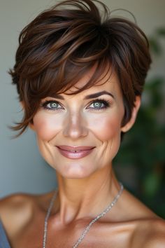 Feminine Pixie Cuts, Pixie Haircuts For Women, Burgundy Highlights, Ash Blonde Highlights, Haircuts For Women Over 50, Age Is Just A Number, Super Short Hair, Low Maintenance Hair