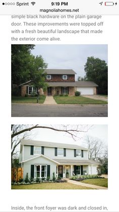 the before and after pictures of a house