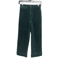 Brand: MADEWELL Style: PANTS WIDE LEG Color: GREEN Size: 00Other Info: SLIM EMMETT WIDE LEG CROP. CORDUROY WAIST 23 SKU: 293-29312-85094 CONDITION: GENTLY USED Full Length Green Pants For Fall, Green Full-length Bottoms For Fall, Green Full Length Bottoms For Fall, High Waist Green Bottoms For Winter, Green Stretch Pants For Winter, Green High-waisted Pants For Winter, Green Wide Leg Winter Pants, Stretch Green Pants For Winter, Wide Leg Green Winter Pants