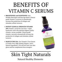 Victoria’s Skin Tight Naturals Professional Hyaluronic Acid and Vitamin C Serum with Plant Stem Cells natural formula helps minimize the appearance of sunspots, discoloration, rough skin, and wrinkles. It is infused with a high-grade hyaluronic acid to help protect and restore. Your skin will look and feel soft and smooth. Finally, a clinical-grade formula that works! Click here to find out more! #vitamincserum #vitamincserumbenefits #hyaluronicacidserum Vitamin C Serum Benefits, Erase Wrinkles, Skin Lightening, Derma Roller, Hyaluronic Acid Serum, Rough Skin, Plant Stem