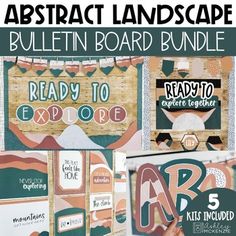 an abstract landscape bulletin board bundle