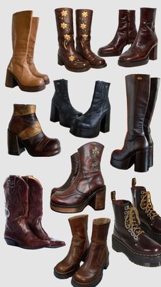 70s Inspired Outfits, Look 80s, Cooler Style, Dr Shoes, Funky Shoes, Boots Vintage, Shoe Inspo, Aesthetic Shoes, Swag Shoes