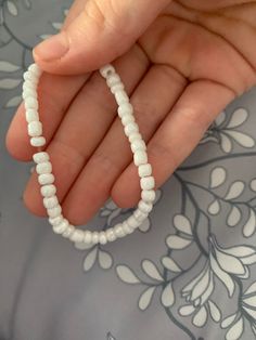 Stretchy Pearl White Bracelet White Pearl Bracelet, White Bracelet, White Bracelets, White Pearl, Pearl Bracelet, Pearl White, Etsy App, Selling On Etsy, Sell On Etsy