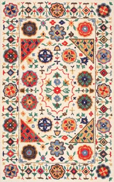 Eclectic Area Rug, Tikal, Rugs Usa, Floral Border, Contemporary Rugs, Handmade Home Decor, Floral Rug, Tufted Rug, Floor Coverings