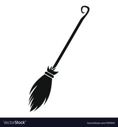 a black and white silhouette of a broom