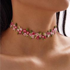 Super Cute And Stylish Ships In 5-10 Business Days Lace Choker Necklace, Flower Choker Necklace, Flower Choker, Lace Flower, Lace Flowers, Fabric Jewelry, Dream Jewelry, Pretty Jewellery, Design Floral