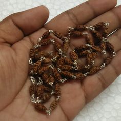 1 Mukhi Rudraksh  Mala / One Mukhi Rudraksha Mala / Shiva Netra Mala  55 Bead - Lab Certified Origin : Java / Indonesia Avg Bead Size  : 8 mm - 10 mm Number of Beads : 55 Length : 30 inches (From its bead to 55 bead) // 16 inches (Around the neck)  - Approx Silver Spiritual Mala For Puja, Spiritual Silver Mala With 8mm Beads, Handmade Silver Mala Spiritual Style, Handmade Silver Spiritual Mala, Handmade Silver Mala For Spiritual Practices, Silver Spiritual Mala For Festivals, Traditional Silver Mala For Meditation, Handmade Silver Mala For Rituals, Hand-strung Silver Spiritual Mala