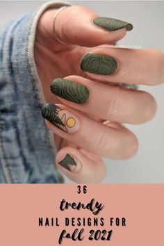 "Bring on the fall vibes with this stunning moss green! 🍃 Nail your seasonal style effortlessly! 🍁 #AutumnStyle #MossGreenNails #NailFashion" Leaf Nail Art Fall, Mushroom Manicure, Nail Designs For Fall, Trendy Nail Designs, Trendy Nail, Winter Nail, Trendy Nail Design, Fall Nail Art, Fall Is Here