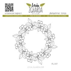 an image of a wreath made out of leaves and berries with the words leiia zechada on it