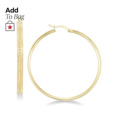 in stock Luxury Textured Yellow Gold Hoop Earrings, Luxury Tarnish Resistant Gold-tone Hoop Earrings, Luxury Gold-tone Hoop Earrings With Polished Finish, Luxury Gold-tone Metal Hoop Earrings, Gold-tone Polished Metal Hoop Earrings, 18k Gold, Hoop Earrings, Texture, Sterling Silver