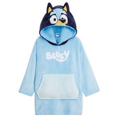 PRICES MAY VARY. A must-have on colder days, this kids oversized hoodie from Bluey is perfect for cuddling up on the sofa Size: oversized jumper for kids available in two sizes: 2-4 years or 4-6 years. See size chart in images for full details Warm and comfy: hoodie blanket for kids crafted from warm fleece material, extra cuddly and super soft to the touch (100% polyester) Gifts for kids: this fun Bluey hoodie with 3D ears will make the perfect gift for all fans of Bluey fans, boys and girls Of Fleece Poncho, Oversized Hoodies, Oversized Blanket, Sofa Size, Oversized Jumper, Hoodie Blanket, Girls Fleece, Wearable Blanket, Hooded Blanket