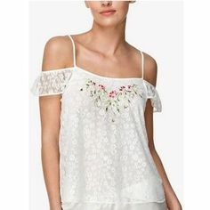 This Is Such A Beautiful Piece From Flora Nikrooz. The Angela Lace Cami In Ivory Featuring An All Over Floral Lace Detail, Fully Lined With Gorgeous Elegant Embroidered Flowers At The Neckline. Double Cold Should Straps Which Are Adjustable. Elegant And Feminine! Absolutely Stunning, Delicate,M & Feminine! This Is A Size Large, Fitted Style, Bnwt And In Perfect Condition. Pet/Smoke Free Home. Delicate Spring Camisole Tops, Delicate Spaghetti Strap Tops For Summer, Delicate White Camisole For Spring, White Delicate Camisole For Spring, White Delicate Lace Camisole For Spring, White Lace Camisole For Spring, Delicate White Spring Camisole, Delicate White Tops For Summer, Delicate White Summer Tops