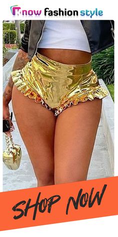 Gold Sexy Solid Flounce Skinny High Waist Pencil Solid Color Bottoms Gold Fitted Bottoms For Club Wear, Fitted Gold Bottoms For Club Wear, Gold Fitted Bottoms For Club, Gold Bottoms For Clubbing In Summer, Gold Bottoms For Club And Summer, Fashion Bottoms, Black Girls Hairstyles, Big Sale, Wholesale Fashion