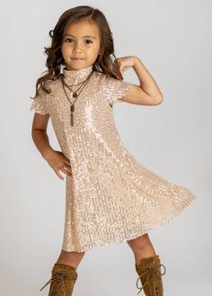 Look effortlessly chic in this dazzling sequin shift dress. * Relaxed fit * Cap Sleeves * Below collar seam * Box pleat at center neckline * Raw edge hem * Keyhole self-button neck * 100% Polyester Sequin Shift Dress, Petite Clothing, Baby Dress Design, Girls Boutique Clothing, Girls Boutique, Boho Maxi, Fitted Caps, Petite Outfits, Petite Dresses