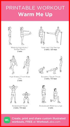 the printable workout poster shows how to do an exercise with your arms and legs