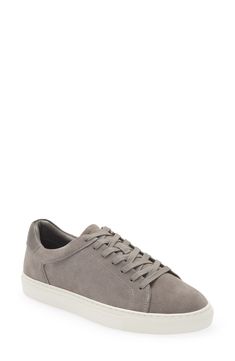 A classic low-profile sneaker with suede trim and a solid rubber outsole pairs perfectly with low-key, casual outfits. Leather upper/synthetic lining and sole Imported Everyday Low-top Suede Sneakers, Casual Suede Sneakers For Everyday, Classic Gray Sneakers With Textured Sole, Casual Suede Sneakers With Cushioned Footbed, Casual Gray Plain Toe Sneakers, Classic Suede Sneakers With Vulcanized Sole, Driving Shoes Men, Moccasins Style, Chukka Boots Men