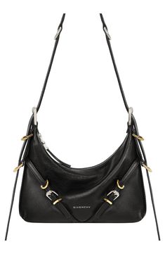 New to Givenchy, this versatile everyday hobo combines sophistication with a casual slouchy design for a chic look. Gleaming two-tone metal accents reflect creative director Matthew Williams's obsession with hardware. Top zip closure Adjustable strap Lined Leather Made in Italy Designer Handbags Black Designer Bags, Givenchy Bag, Metal Engraving, Metal Accents, Mini Shoulder Bag, Mini Crossbody Bag, Mini Crossbody, Leather Hobo, Black Design