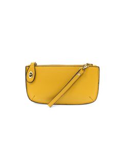 Our most popular bag, this mini clutch in its fresh colors and sleek silhouette is as gorgeous as it is versatile. Features include a polished turn lock, six card slots and interior zipper for change. Can be styled in many ways, with removable straps for alternating between wallet, cross body and wristlet. Crossbody Coin Purse With Cell Phone Pocket, On-the-go Clutch With Card Slots, Crossbody Coin Purse With Removable Pouch, Wristlet Clutch With Cell Phone Pocket, Versatile Wristlet With Card Slots, Trendy Wristlet With Card Slots, Yellow Coin Purse For Everyday Use, Versatile Clutch Wristlet With Zipper Closure, Versatile Wristlet Clutch With Zipper Closure