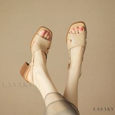 Lasaky - Minimalist Open-toe Sandals with Chunky High Heels Footwear Photoshoot, Flat Footwear, Kids Loafers, Monk Strap Shoes, Suit Shoes, Chunky High Heels, Shoes Summer, Open Toe Shoes, Mens Shoes Boots