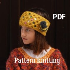 "Comfortable knitted headband with funny bee will be a stylish addition to look for your kids. Knitted headband cover the ears well from the wind. Children like them, so they do not want to take them off their heads and remain protected from the cold. A little hand embroidery makes this item unique and lively. Yarn: Any yarn with good twist in the plies will do for knitting this headband. It can be merino yarn, merino mixed with acrylic, or acrylic yarn. I used \"Katia\" Aran yarn 155 m/ 100 gr, 48% acrylic, 52% merino. Tools: 4.5 mm knitting needles  Tapestry needle  Skill level: easy Size: for adults 56 - 58 cm for kids 36 -54 cm Quick knitting project for travel work and also excellent way to make presents for friends! Should you have any questions - you are welcome to ask me! More patt Seed Stitch Scarf, Stripe Scarf Pattern, Winter Ear Warmers, Bee Baby Blanket, Bee Diy, Quick Knitting Projects, Beginner Knit, Knitted Headband, Baby Blanket Knitting Pattern