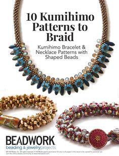 the cover of beadwork magazine features bracelets and necklaces