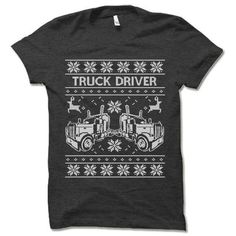 Truck Driver Christmas T Shirt. Truck Driver Christmas Gift. Winter Crew Neck Pre-shrunk T-shirt, Short Sleeve Graphic T-shirt For Winter, Christmas Screen Print Short Sleeve T-shirt, Winter Graphic Print T-shirt With Short Sleeves, Winter Graphic Print Short Sleeve T-shirt, Christmas Graphic Print Short Sleeve T-shirt, Christmas Short Sleeve T-shirt With Custom Print, Christmas Custom Print Short Sleeve T-shirt, Gift Crew Neck T-shirt With Sublimation Print