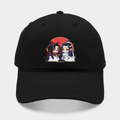 Lan WangJi and Wei WuXian and all the bunnies -- Choose from our vast selection of Dad hats to match with your favorite design to make the perfect custom graphic Hat. Customize your color! For men and women. Casual Black Costume Hat One Size, Customizable Black Dad Hat One Size, Customizable Black Dad Hat Adjustable, One Size Cap For Fan Merchandise, Casual Black Costume Hat With Curved Brim, Customizable Black Flat Brim Hats, Casual Flat Brim Hat Customizable, Customizable Black Cap, Casual Black Customizable Baseball Cap