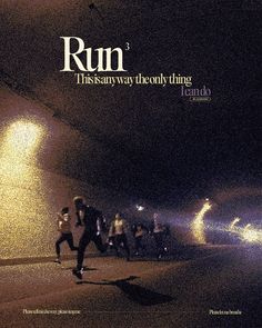 the cover of run is shown with people running through an underground tunnel in the background