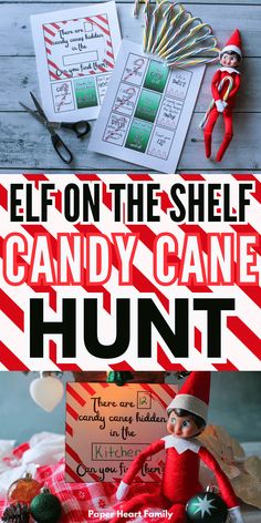 the elf on the shelf candy cane hunt is an easy and fun activity for kids