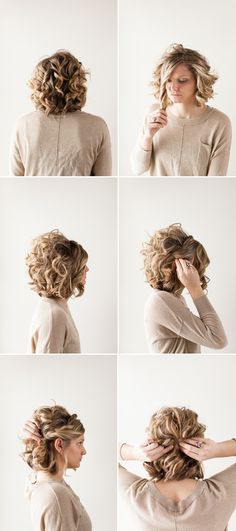 The poor girls with short hair, who ever does a tutorial for them? Just follow the few simple steps below as we show you the way to achieving this gorgeous, romantic little half-up-do. &nbsp... Short Hair Twist Styles, Prom Hairstyle, Updo Hairstyle, Hair Prom, Popular Haircuts