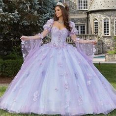 Quinceanera Dresses Damas, Purple Quince, Purple Quinceanera Dresses, Quinceanera Themes Dresses, Damas Dresses, Quinceñera Dresses, Fairytale Gown, Pretty Quinceanera Dresses, Quince Dress