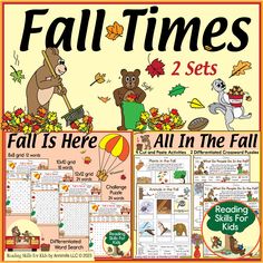 fall time worksheets and activities for kids to learn about the autumn season with pictures