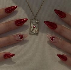 Ongles Bling Bling, Red Chrome Nails, Faux Nails, Nails Bling, Red Chrome, Formal Nails, Edgy Nails, Acrylic Press On Nails, Nails Salon