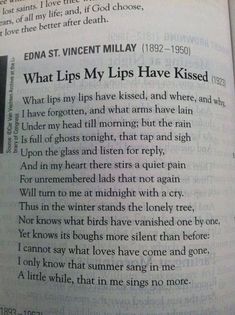 an open book with the words what lips my lips have kissed