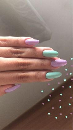 Mix Nail Color Ideas, Every Other Nail Different Color, Fantastic Nails, Casual Nails, Easter Nails, Dream Nails, Classy Nails, Chic Nails, Best Acrylic Nails