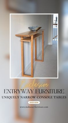 a table with a bowl on top of it in the middle of an empty room