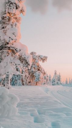 a person riding skis down a snow covered slope in the sun setting behind them